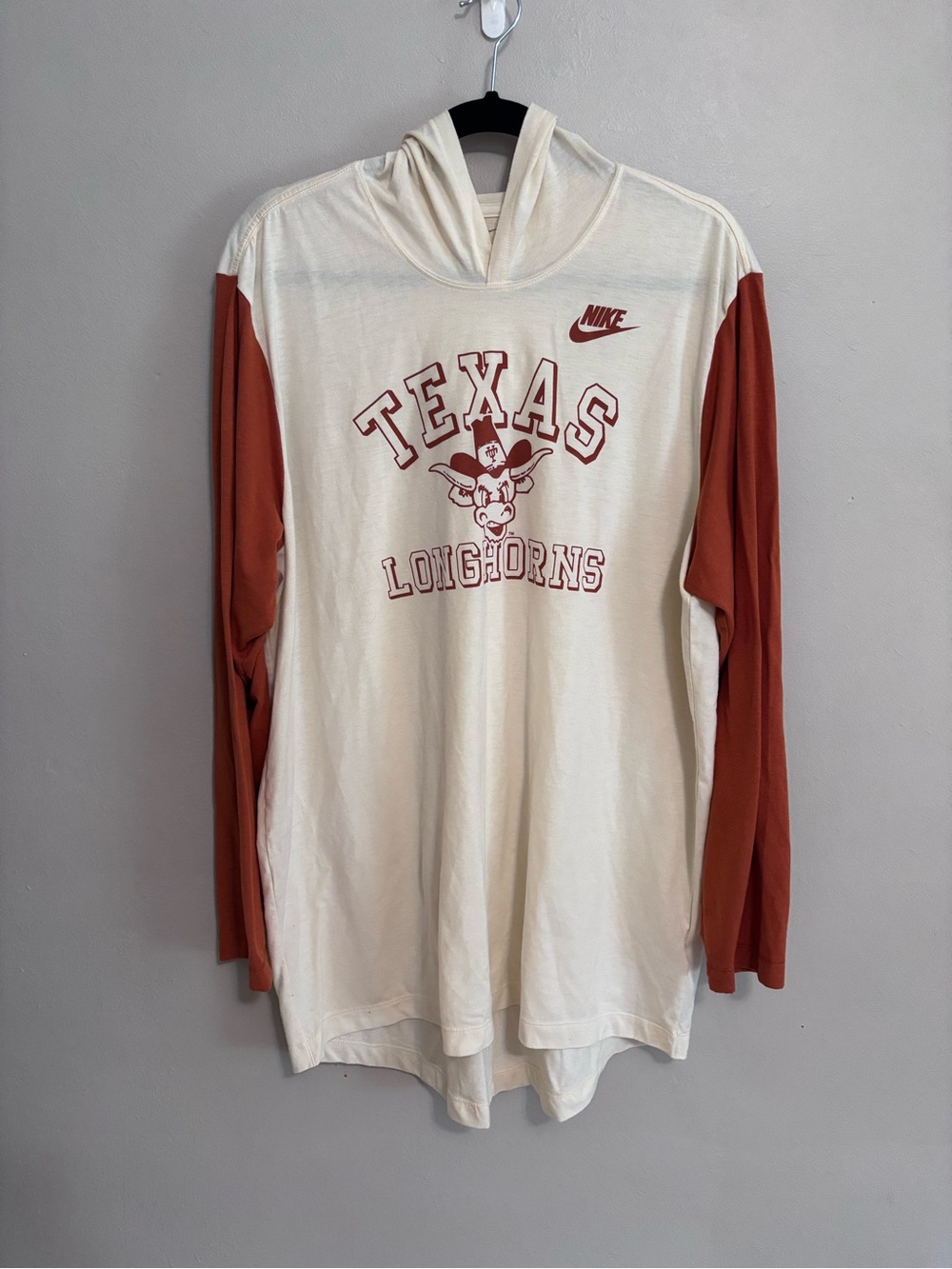 Nike Cream & Burnt Orange Texas Longhorns Hooded Long-Sleeve Shirt
